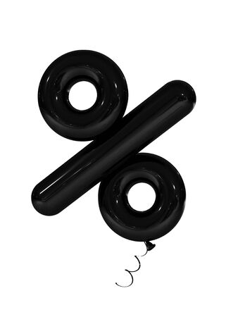 Black inflatable digit percent. 3d renderの写真素材