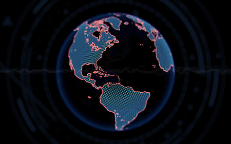 Digital earth. 3d render