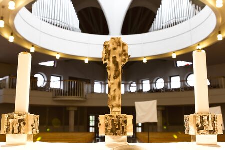 Behind the church altar, shot taken in Ljubljana, Slovenia.の写真素材