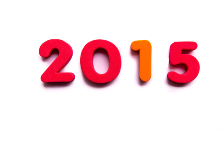 2015 word in white backgroundの写真素材