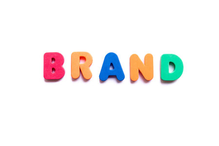 brand word in white backgroundの写真素材