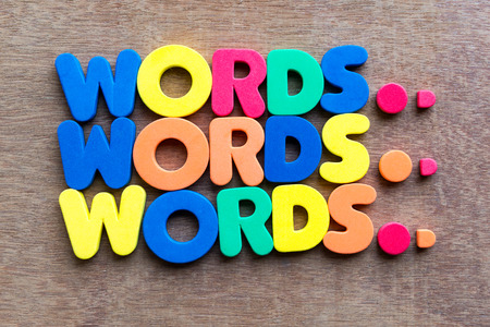 words in wood background