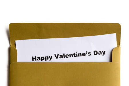 happy valentine's day words in the envelopeの写真素材