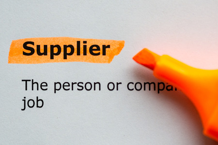 supplier word highlighted on the white backgroundの写真素材