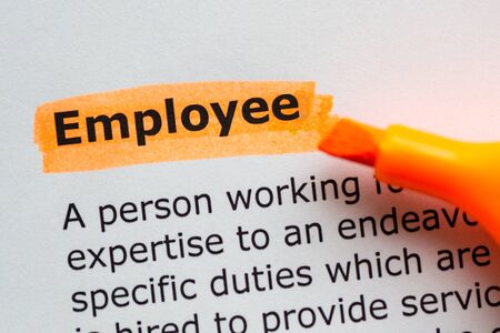 employee word highlighted on the white backgroundの写真素材