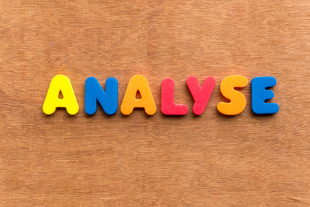 analyse colorful word on the wooden backgroundの写真素材