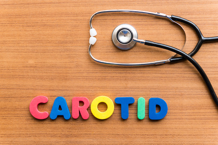 CAROTID colorful word on the wooden backgroundの写真素材