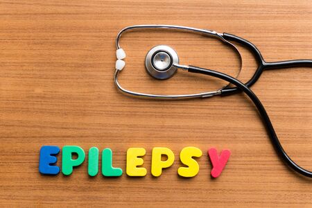 epilepsy colorful word on the wooden backgroundの写真素材