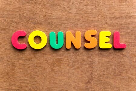counsel colorful word on the wooden backgroundの写真素材