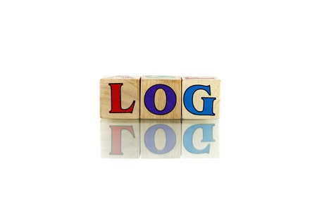 link colorful wooden word block on the white background