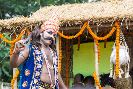 Dhaka, Bangladesh - September 04, 2015: Ravan at Janmashtami celebration in Dhakeshwari temple,...