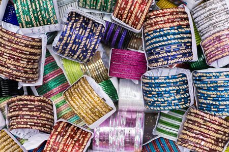 different color and beautiful Glass Banglesの写真素材