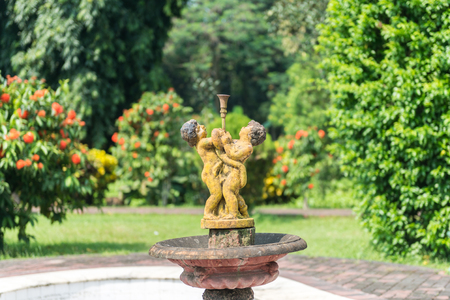 Natore, Bangladesh - September 29, 2015: statue of Uttara Gano Bhaban. It also known as The Maharaja's Palace or Dighapatia Palace is a historic, formerly royal palace in Natore, Bangladesh. It was built by the Raja of Dighapatia. In the north bengal, it のeditorial素材