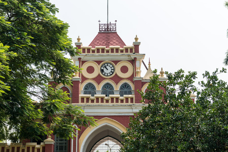 Natore, Bangladesh - September 29, 2015: Uttara Gano Bhaban also known as The Maharaja's Palace or Dighapatia Palace is a historic, formerly royal palace in Natore, Bangladesh. It was built by the Raja of Dighapatia. In the north bengal, it serves as an oのeditorial素材