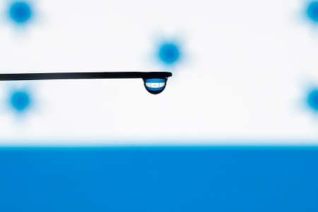 honduras colorful country flag in macro viewの写真素材
