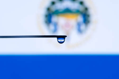 el salvador colorful country flag in macro viewの写真素材