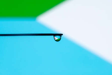 djibouti colorful country flag in macro viewの写真素材