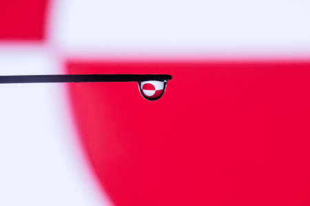 greenland colorful country flag in macro viewの写真素材