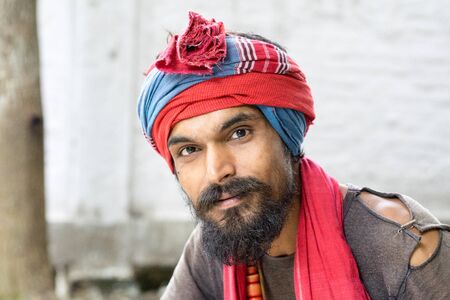 Kushtia, Bangladesh - May 19, 2016: bearded  singer is smiling at kushtia, bangladeshのeditorial素材