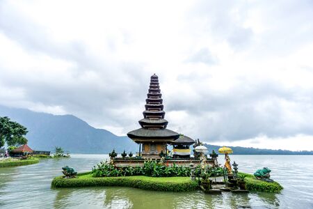 Bali, Indonesia - December 23, 2016: Pura Ulun Danu temple on a lake Beratan in Bali, Indonesia on December 23, 2016.の写真素材
