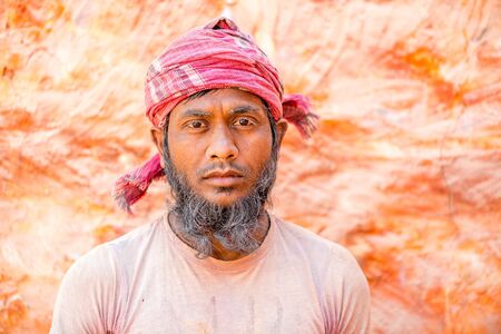 Dhaka, Bangladesh - January 21, 2017: Workers are working in Brick Field at Amin bazar, dhaka, Bangladesh.のeditorial素材