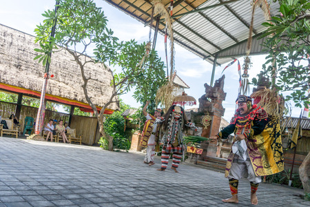 Bali, Indonesia - December 22, 2016: Barong and Kris Dance performers are performing in Bali, Indonesia on December 22, 2016.のeditorial素材