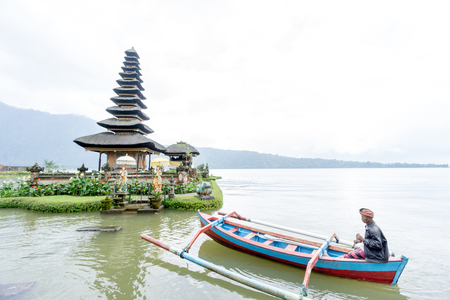 Bali, Indonesia - December 23, 2016: Pura Ulun Danu temple on a lake Beratan in Bali, Indonesia on December 23, 2016.のeditorial素材