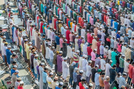 Dhaka, Bangladesh - January 13, 2017: Unindentified muslims are attending biswa ijtema at Tongi, dhaka, Bangladesh.のeditorial素材