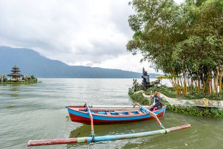 Bali, Indonesia - December 23, 2016: Pura Ulun Danu temple on a lake Beratan in Bali, Indonesia on December 23, 2016.のeditorial素材