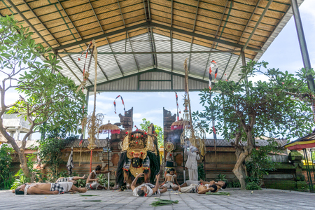 Bali, Indonesia - December 22, 2016: Barong and Kris Dance performers are performing in Bali, Indonesia on December 22, 2016.のeditorial素材