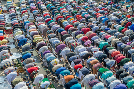 Dhaka, Bangladesh - January 13, 2017: Unindentified muslims are attending biswa ijtema at Tongi, dhaka, Bangladesh.のeditorial素材
