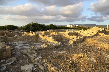 Ruins on the coast of the Mediterranean sea, Cyprus.の写真素材