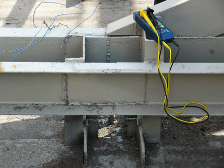 measurements of the electrical parameters of metal roof design.の写真素材