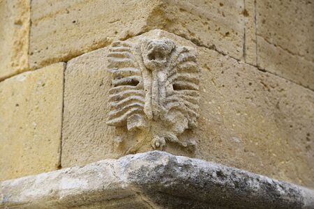 Architectural element at the corner of the building.の写真素材