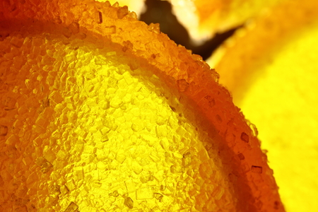 A sweet dessert. Marmalade slices and jelly beans. Pieces of sweet lobules.の写真素材