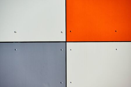 Metal panels on the facade of a modern building. Architectural background.
