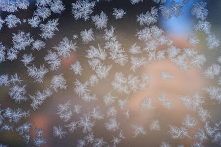 Frosty pattern on the surface in winter season.の写真素材