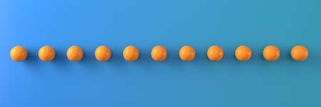 Abstract with orange balls on a blue background. Geometric structure. 3D visualization.の写真素材
