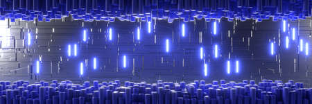 Abstract background on the topic of future technologies. Network and communication. 3D...