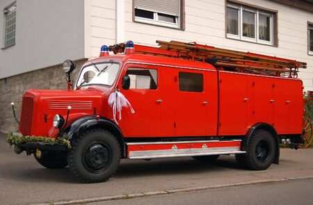 Antique fire truckの写真素材