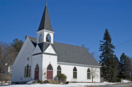 Small church in New England villageの写真素材