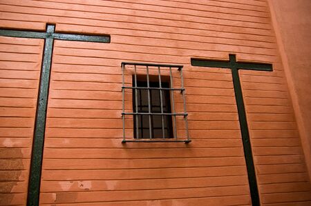 Detail of the church wall in Seville, Spain. の写真素材