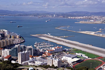 Takeoff at the Gibraltar airportの写真素材