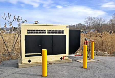 A standby industrial generatorの写真素材