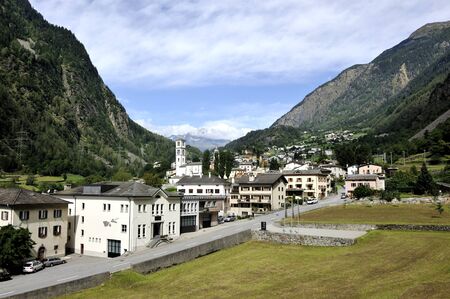 A small town in the picturesque Swiss Alpes 