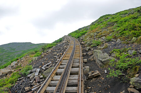 Cog Railway path in the New Hampshire White Mountainsの写真素材