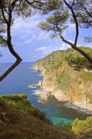 Tossa de Mar coastline, Catalonia, Spainの写真素材