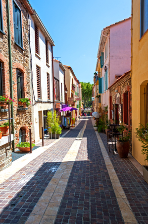 Back street in the town of Collioure, Franceのeditorial素材