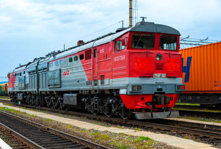 Irkutsk, Russia - August 29, 2016: A train station in the Eastern Siberia along the Trans siberian...