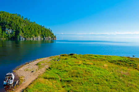 Picturesque sights of the area around Lake Baikal. along the Circum-Baikal Railway, a historic rail road.の写真素材